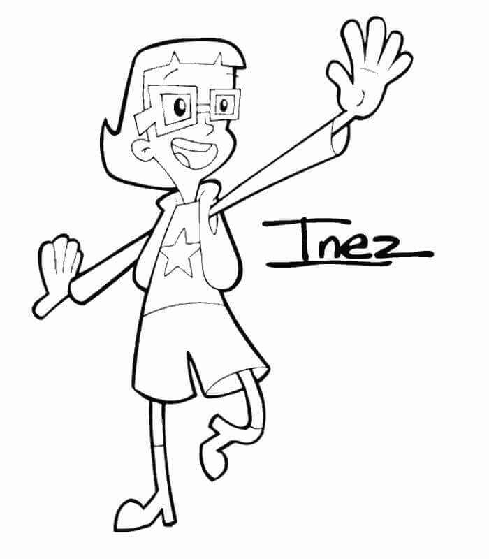 Dibujo de Feliz Inez para Colorear
