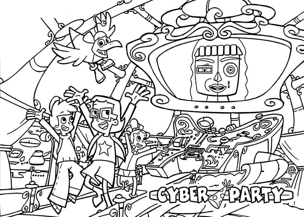 Dibujo de Fiesta Cyberchase para Colorear