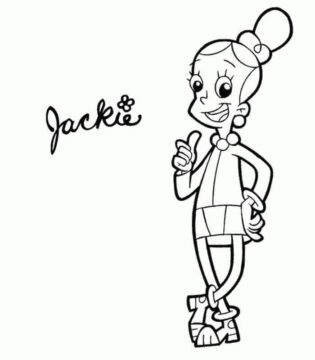 Dibujo de Jackie Cyberchase Sonriendo para Colorear