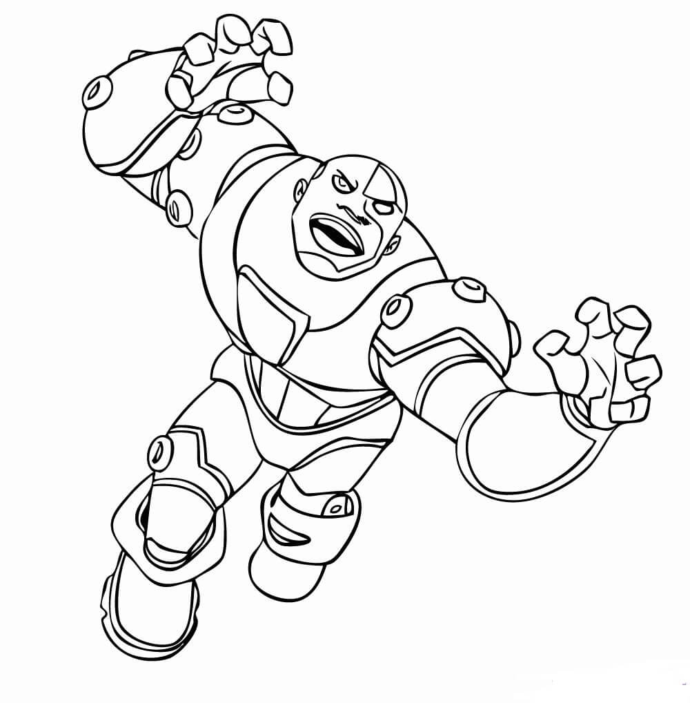 Dibujo de Ataque Cyborg para Colorear