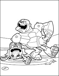 Dibujo de Chico Bestia Vs Cyborg para Colorear