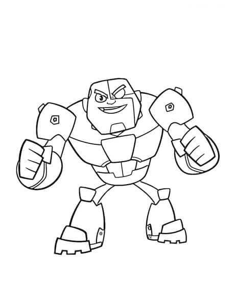 Dibujo de Cyborg Bsico Divertido para Colorear