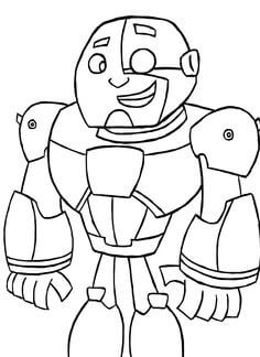 Dibujo de Cyborg Divertido para Colorear