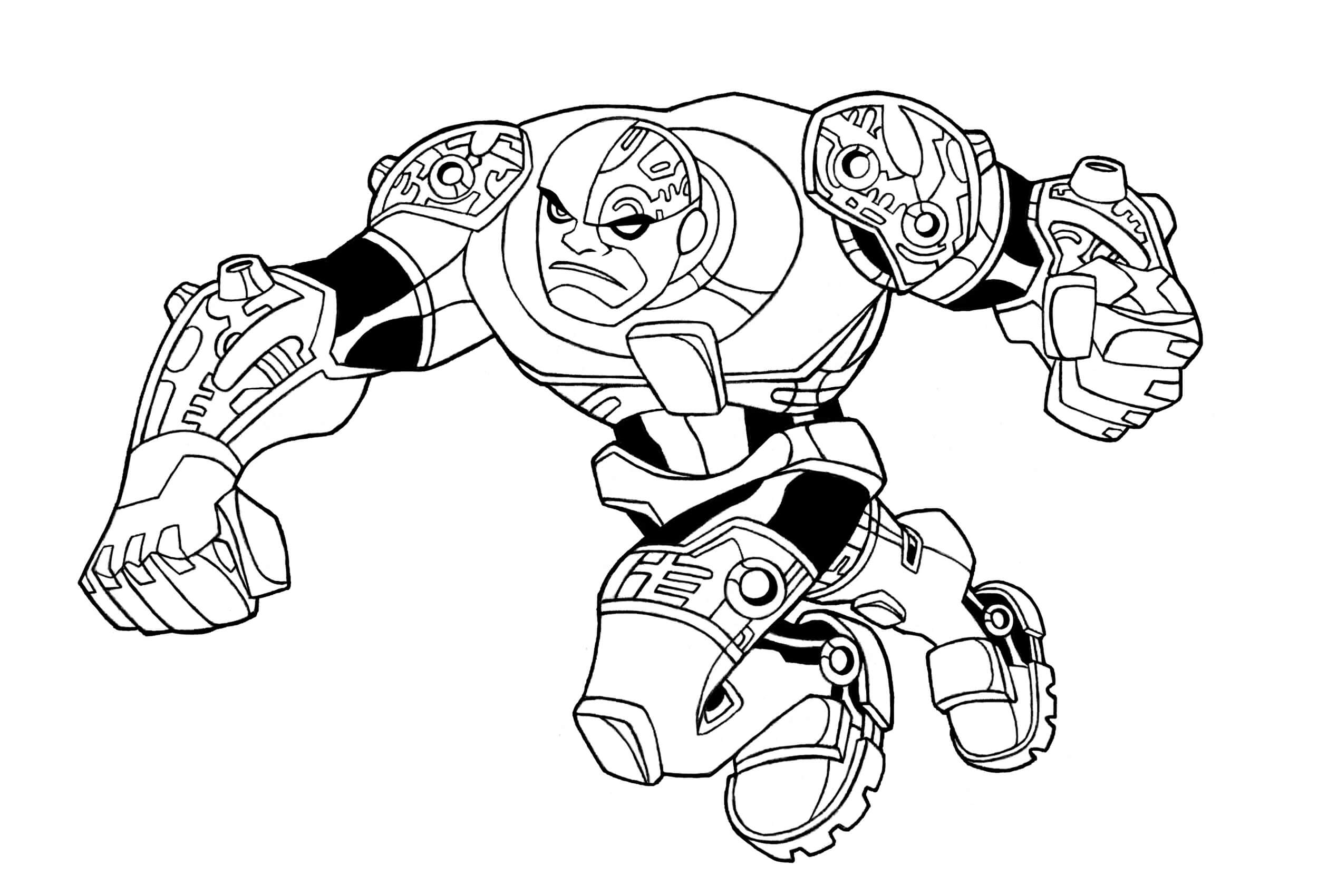 Dibujo de Cyborg Enojado para Colorear