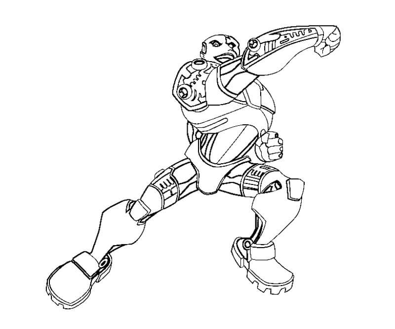 Dibujo de Cyborg Feliz para Colorear