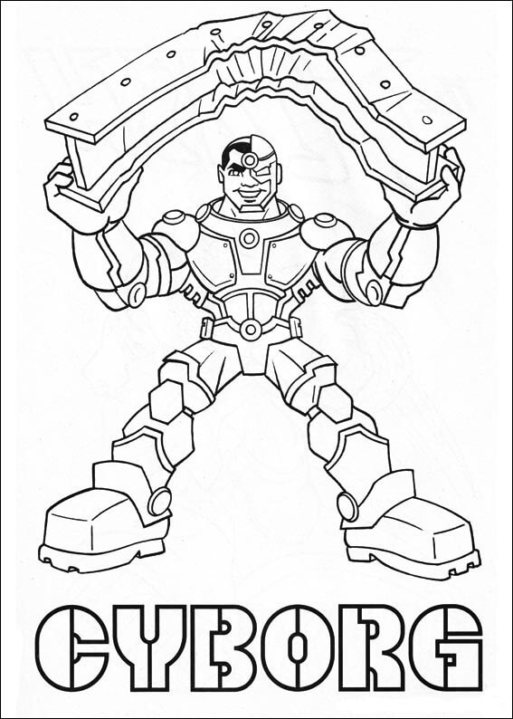 Dibujo de Cyborg Fuerte para Colorear