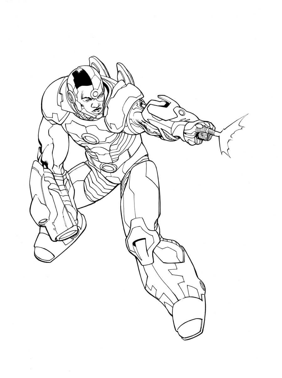 Dibujo de Cyborg Luchando para Colorear