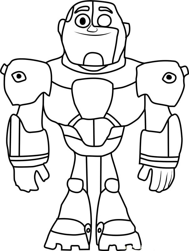 Dibujo de Cyborg Sonriendo para Colorear