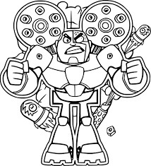 Dibujo de Cyborg con Armas para Colorear