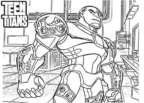 Dibujo de Cyborg de los Jvenes Titanes para Colorear