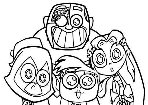 Dibujo de Cyborg y Amigo Estpido para Colorear