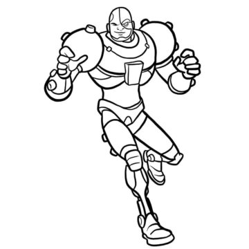 Dibujo de Go Robin y Cyborg para Colorear