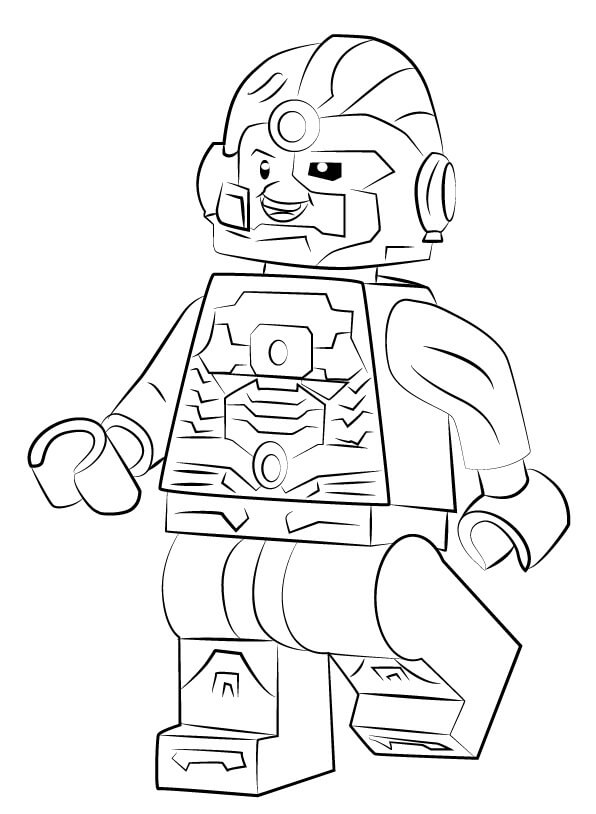 Dibujo de Lego Cyborg Divertido para Colorear