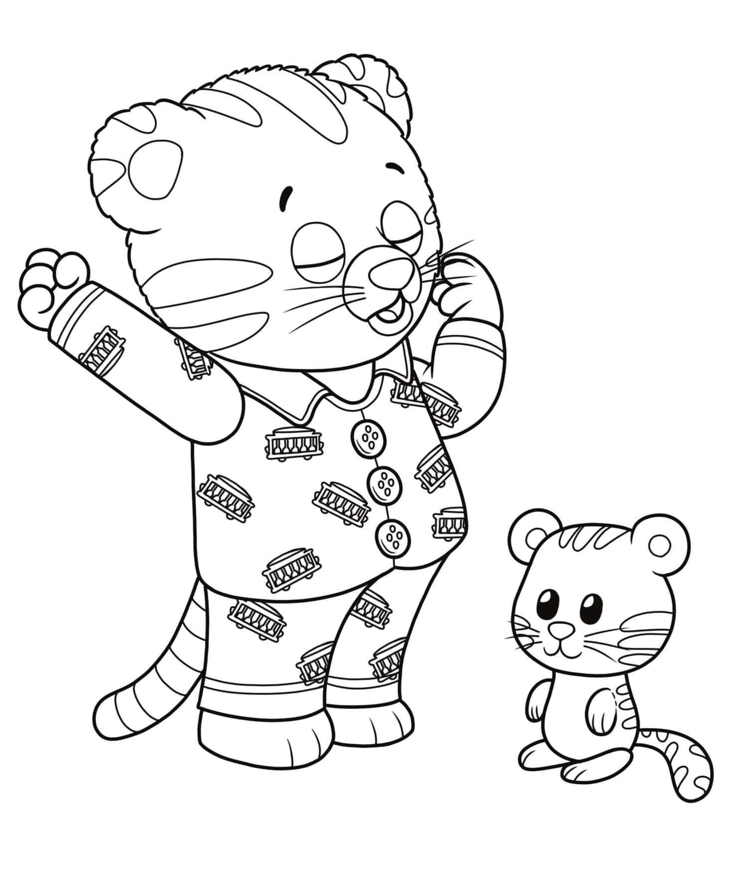 Dibujo de Buenas Noches Daniel Tiger para Colorear