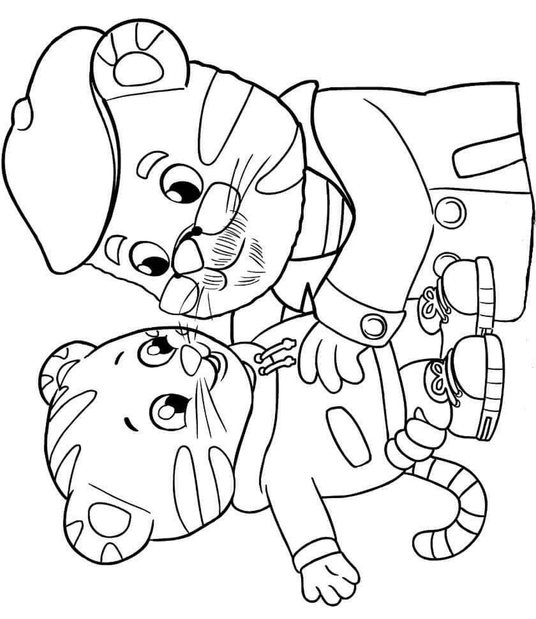 Dibujo de Daniel y el Abuelo para Colorear