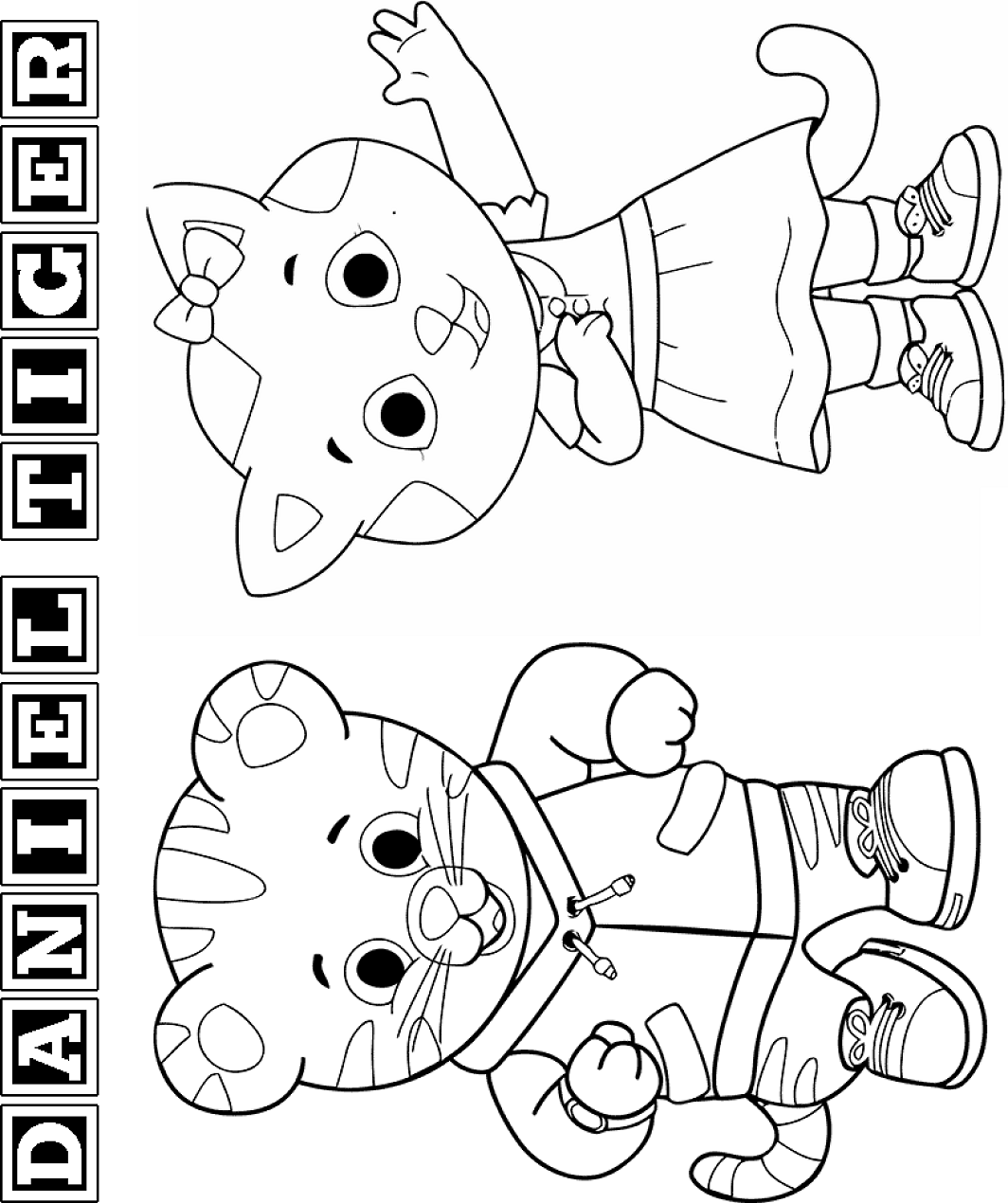 Dibujo de Daniel y Katerina Kittycat para Colorear
