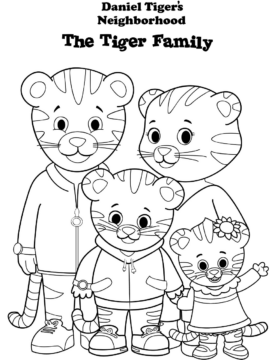 Dibujo de Familia Daniel Tiger para Colorear