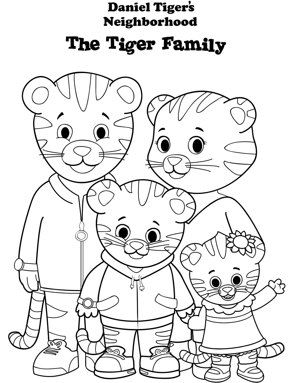 Dibujo de Familia Daniel Tiger para Colorear
