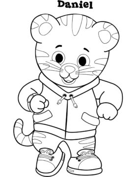 Dibujo de Feliz Daniel Tigre para Colorear