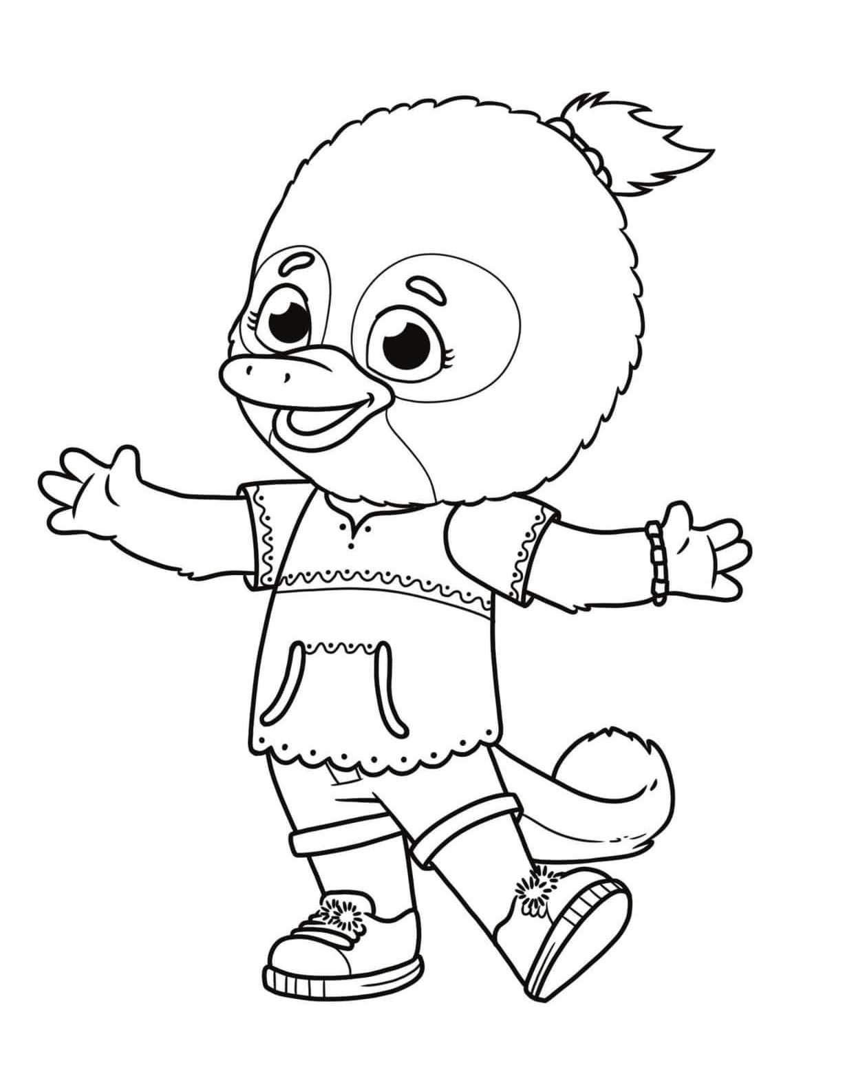Dibujo de Ornitorrinco Jodi para Colorear