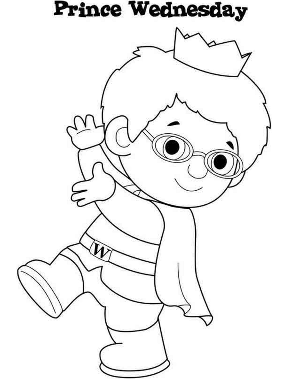 Dibujo de Príncipe Miercoles para Colorear
