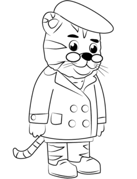 Dibujo de Tigre de Grandpere para Colorear