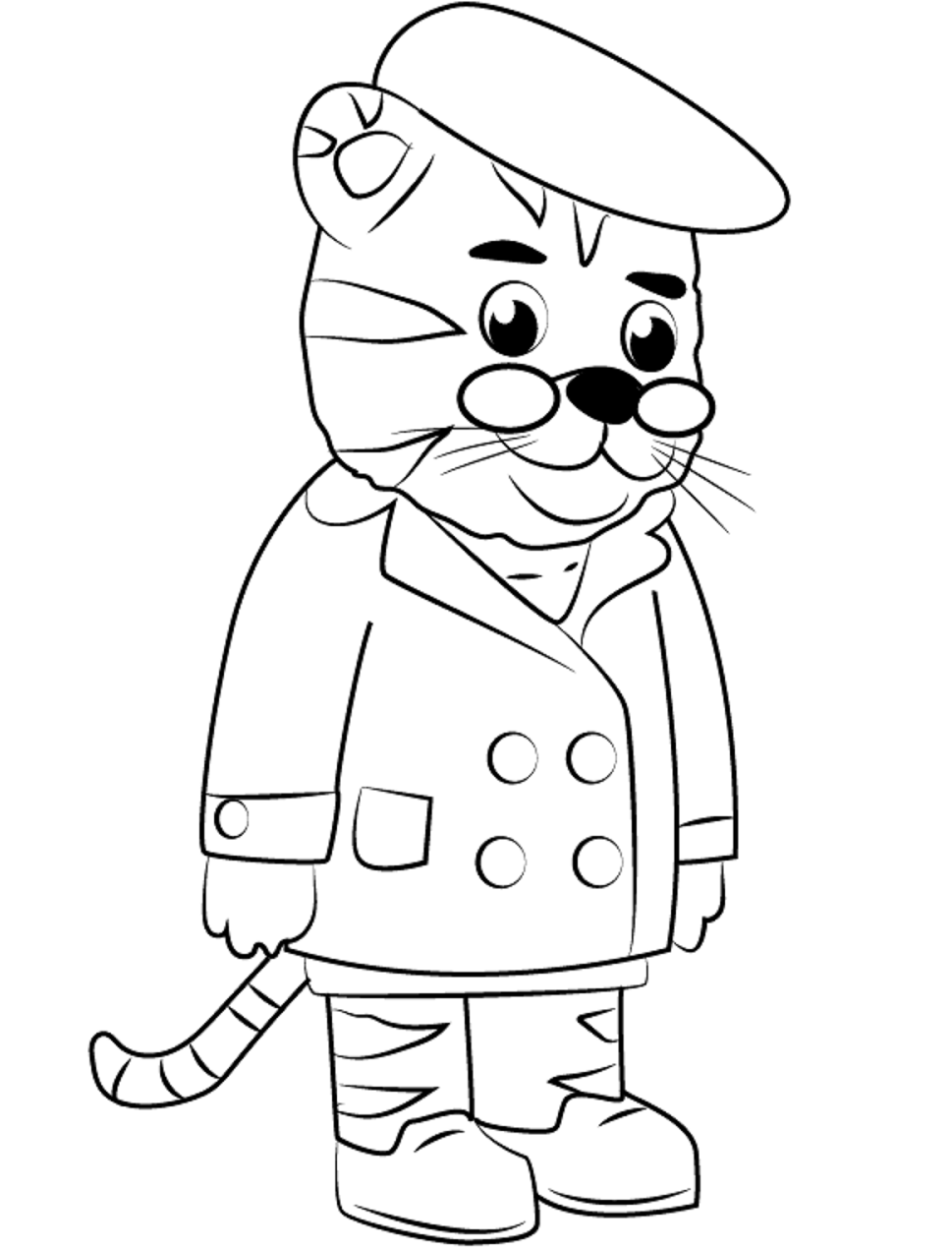 Dibujo de Tigre de Grandpere para Colorear
