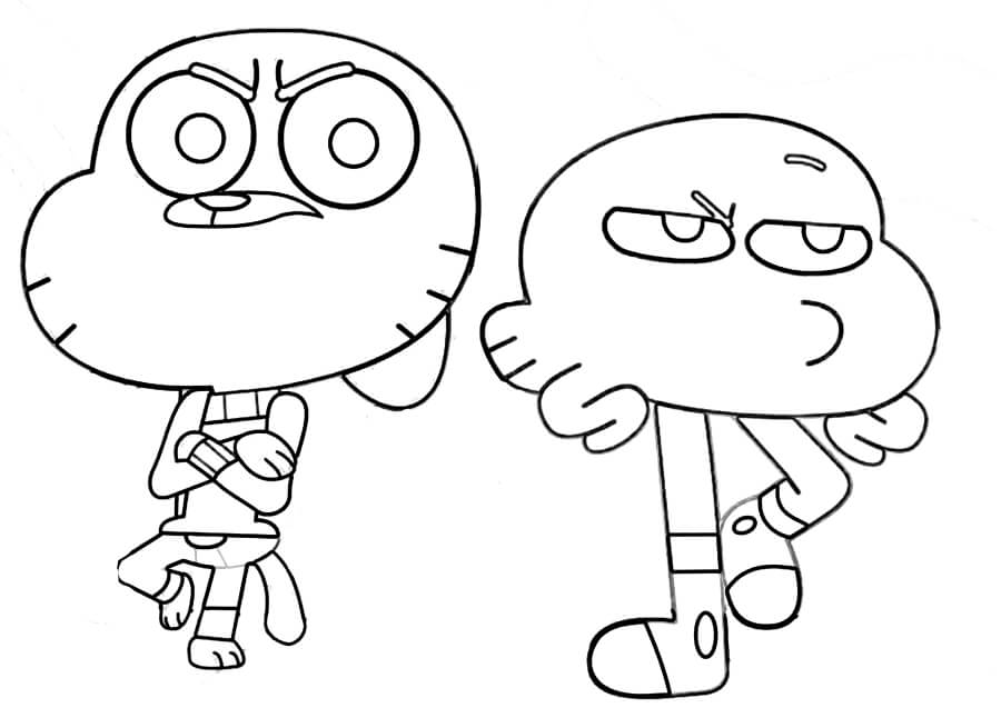 Dibujo de Darwin y Gumball 1 para Colorear