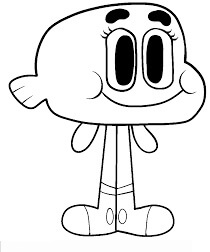 Dibujo de Lindo Darwin Sonriente para Colorear