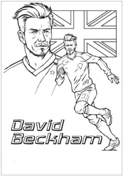Dibujo de David Beckham Corriendo para Colorear
