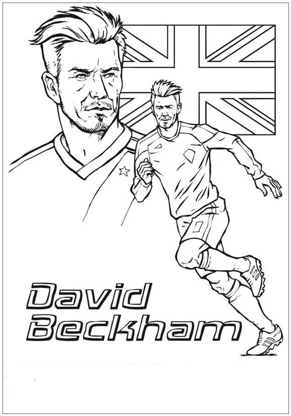 Dibujo de David Beckham Corriendo para Colorear