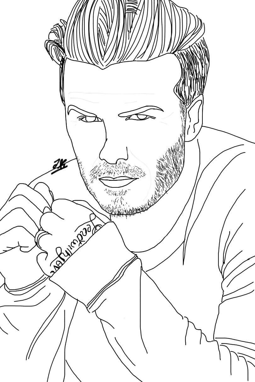 Dibujo de David Beckham Guapo para Colorear