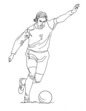Dibujo de David Beckham Jugando al Ftbol para Colorear