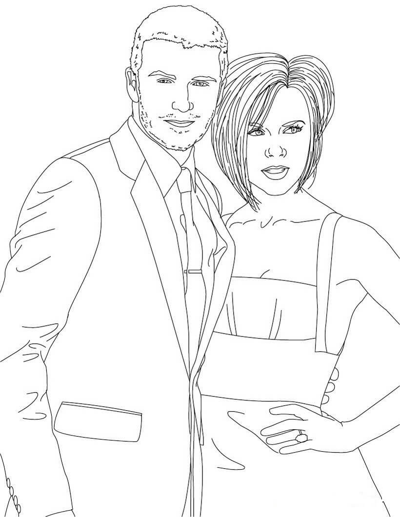 Dibujo de David y Victoria Beckham para Colorear