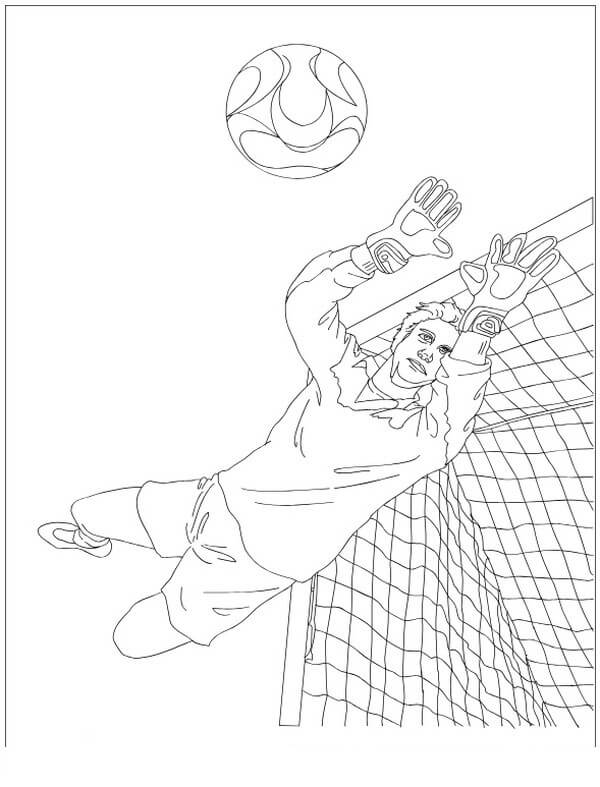 Dibujo de David de Gea Atrapa el Baln para Colorear