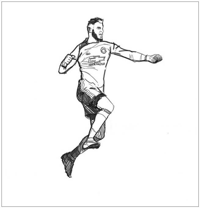 Dibujo de Salto de David de Gea para Colorear