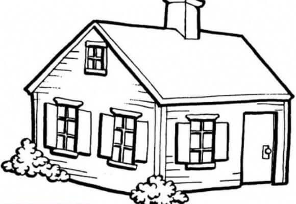 Dibujo de Casa de Madera 2 para Colorear