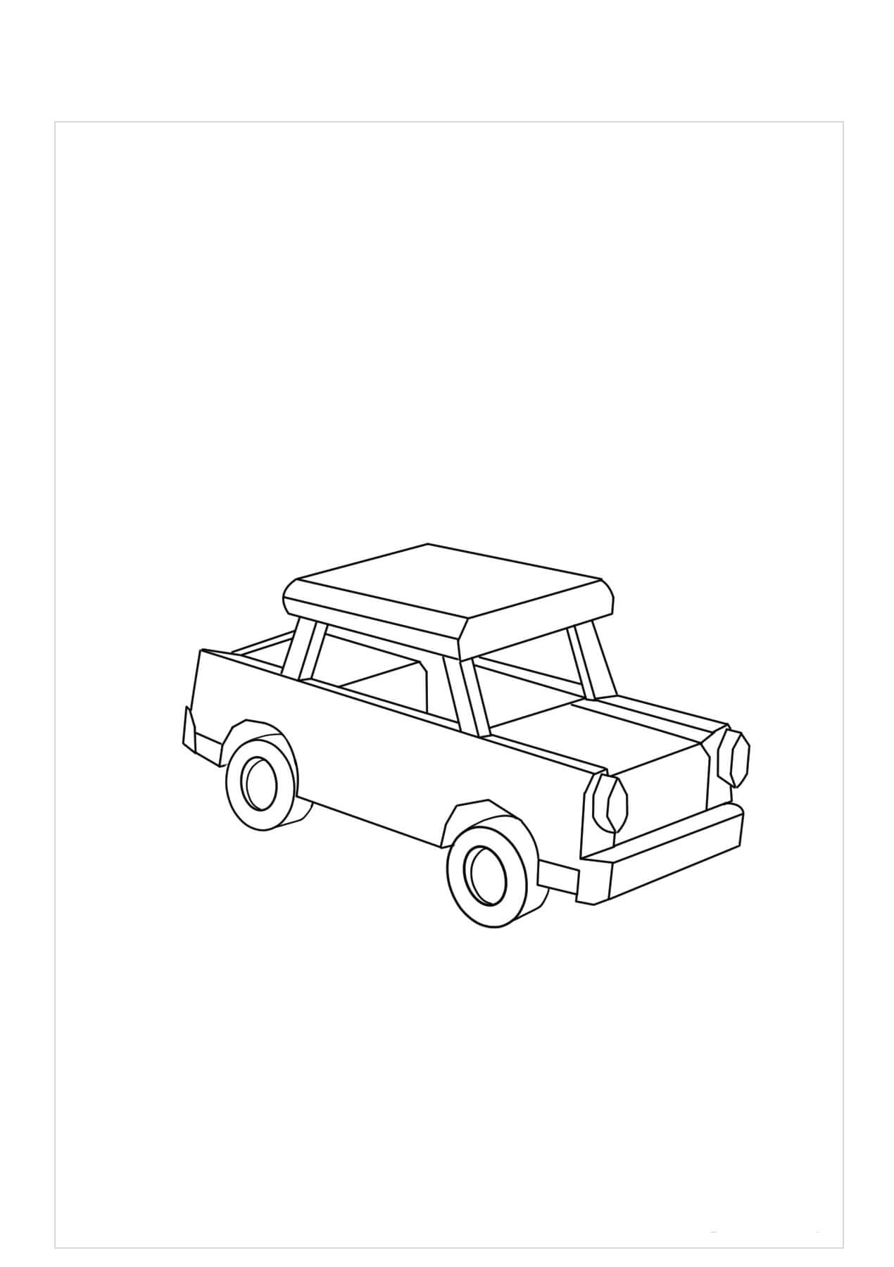 Dibujo de Coches de Madera para Colorear