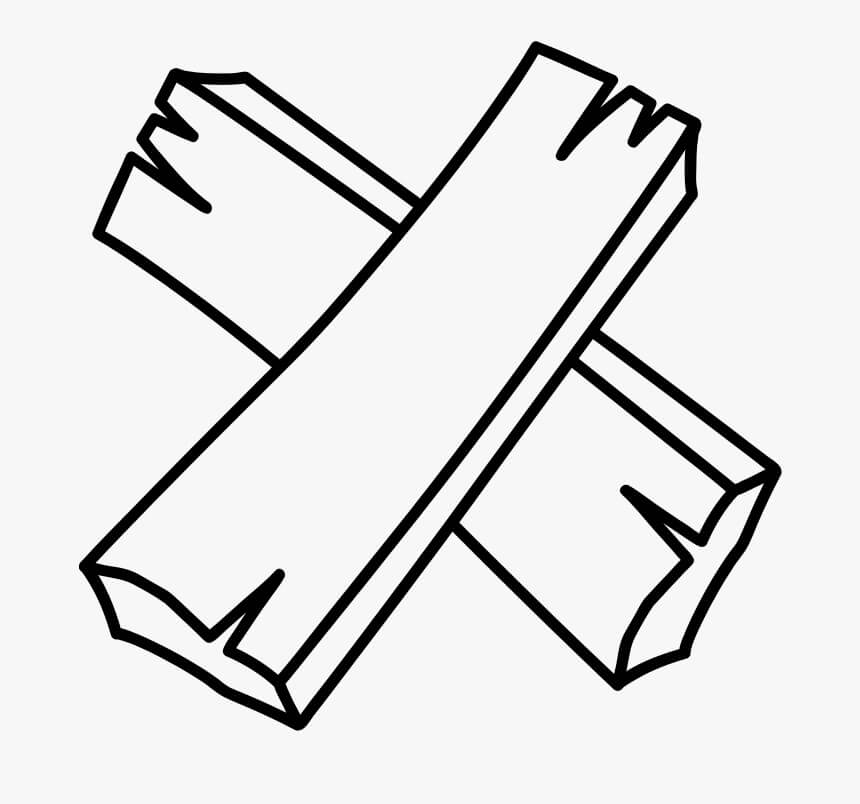 Dibujo de Dos Platos de Madera para Colorear