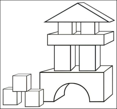 Dibujo de Juguetes de Madera para Colorear
