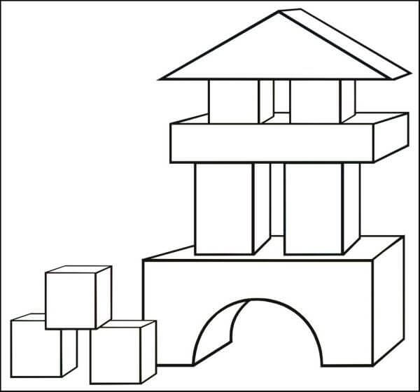 Dibujo de Juguetes de Madera para Colorear