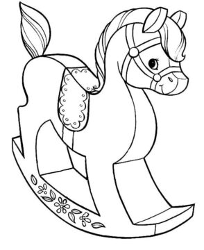 Dibujo de Madera de Caballo para Colorear