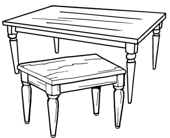 Dibujo de Muebles de Madera para Colorear