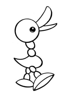 Dibujo de Pato de Madera para Colorear