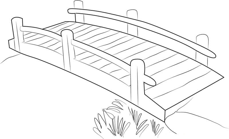 Dibujo de Puente de Madera para Colorear