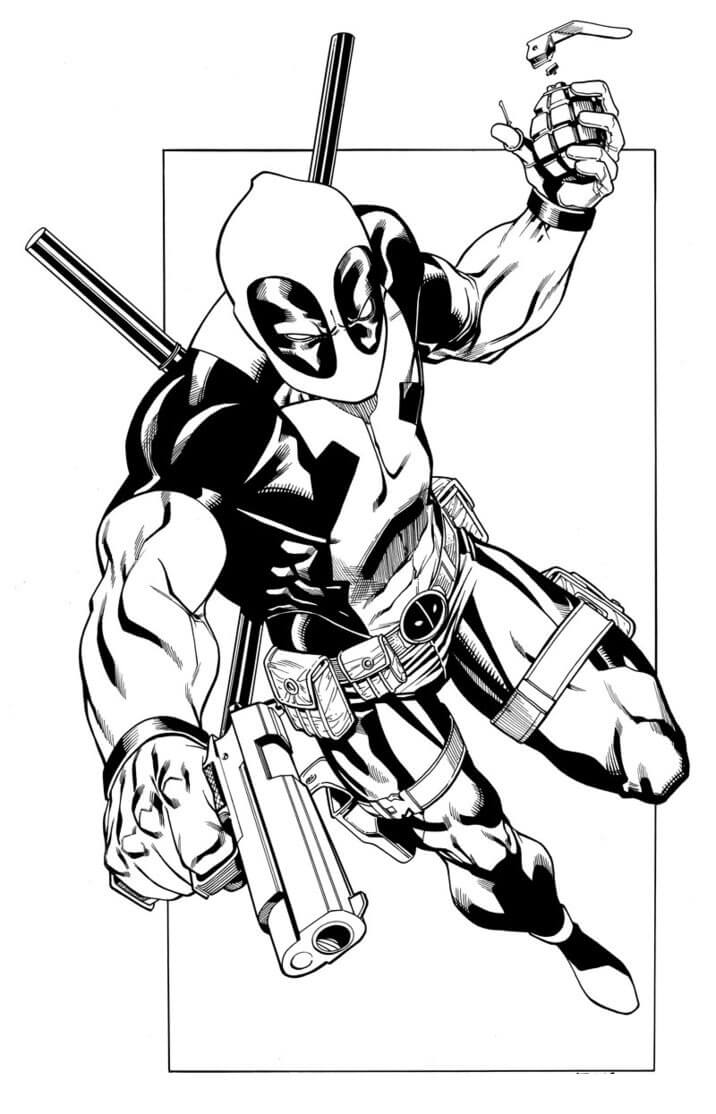 Dibujo de Bonito Deadpool para Colorear