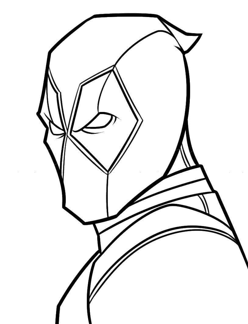 Dibujo de Cara de Deadpool para Colorear