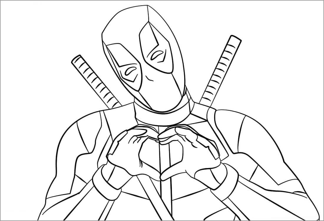 Dibujo de Deadpool Gracioso para Colorear
