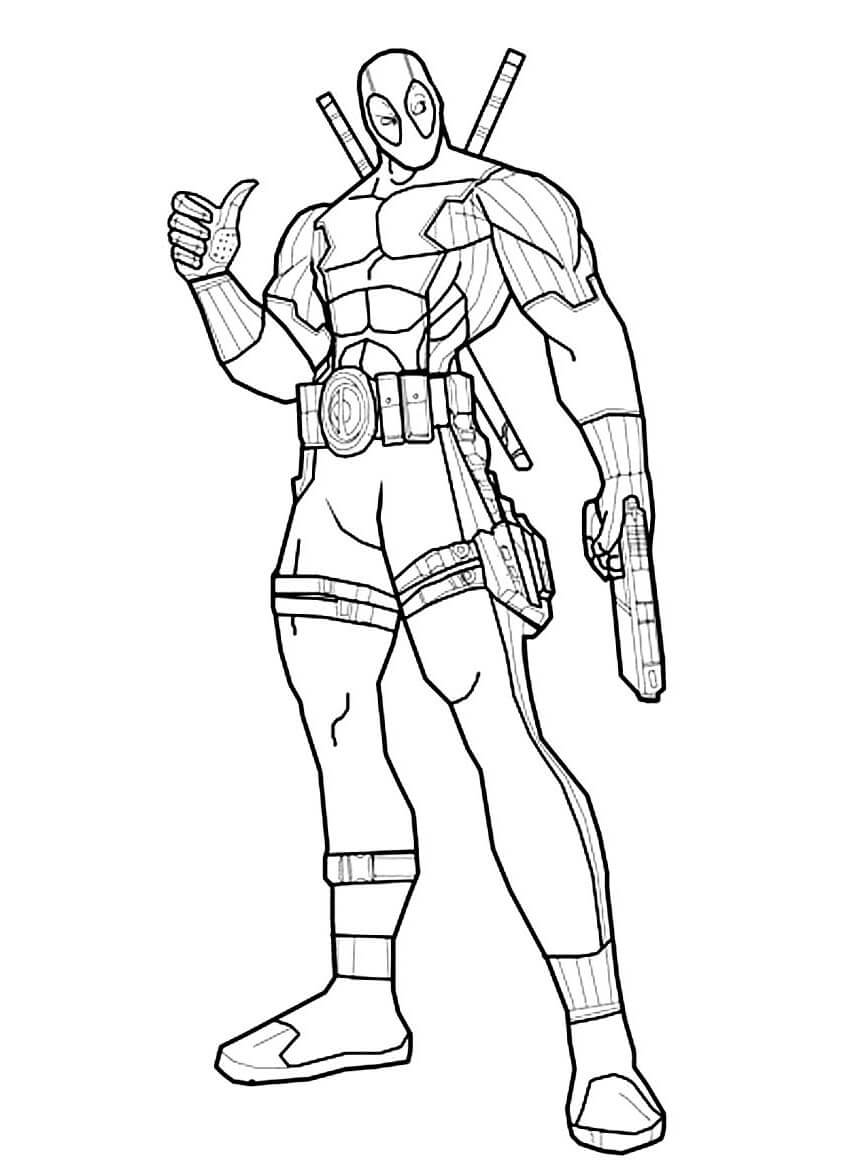 Dibujo de Deadpool Guay para Colorear