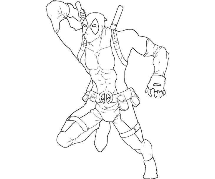 Dibujo de Deadpool imágenes Gratis para Colorear